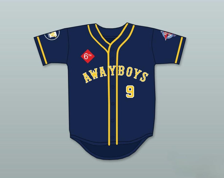 Custom Any Name Number JON STEWART 9 AWAYBOYS BASEBALL JERSEY 6TH ANNUAL ROCK N' JOCK SOFTBALL CHALLENGE 1995 Top Stitched S-6XL