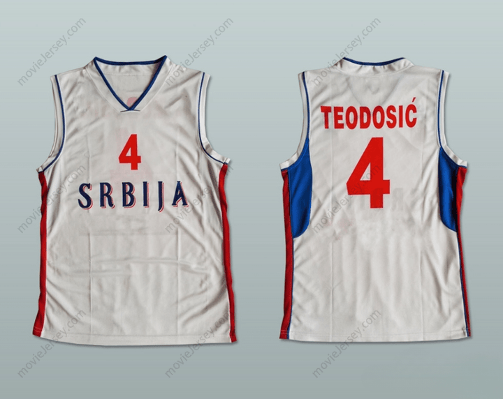 CUSTOM ANY Name Number MILOS TEODOSIC 4 SERBIA BASKETBALL JERSEY STITCH SEWN Top Stitched S-6XL