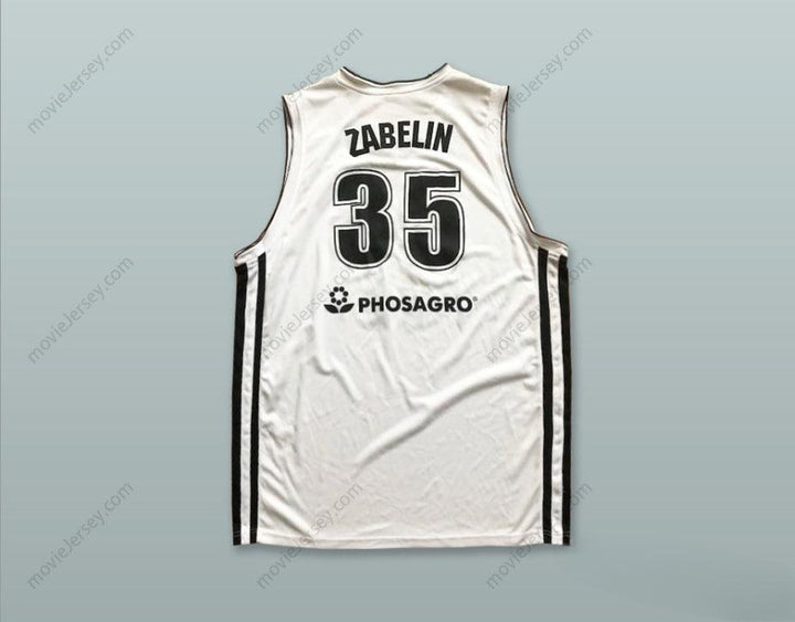 CUSTOM ANY Name Number ARTEM ZABELIN 35 BC AVTODOR SARATOV RUSSIA WHITE BASKETBALL JERSEY Top Stitched S-6XL