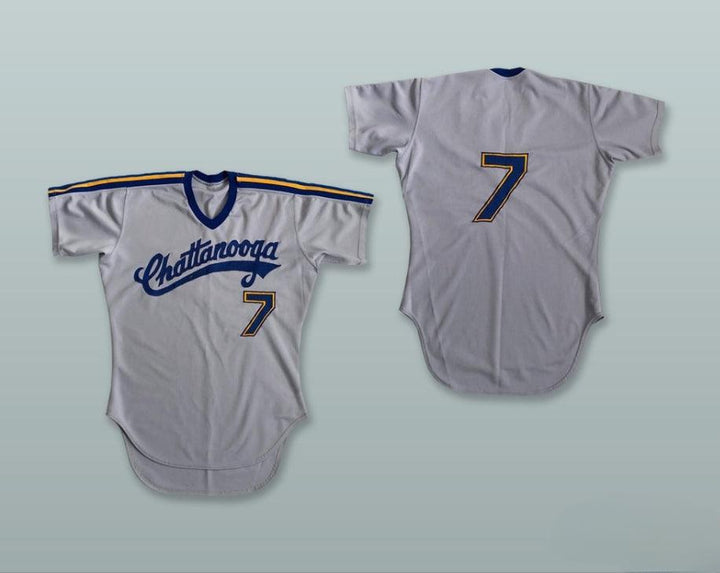 Custom Any Name Number LOOKOUTS 7 GRAY BASEBALL JERSEY Top Stitched S-6XL