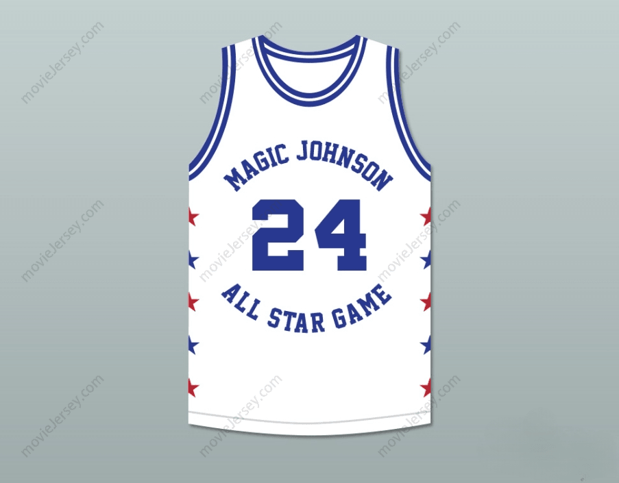 CUSTOM ANY Name Number REGGIE THEUS 24 MAGIC JOHNSON ALL STAR GAME WHITE BASKETBALL JERSEY 1988 MIDSUMMER NIGHT'S MAGIC CHARITY EVENT Top Stitched S-6XL