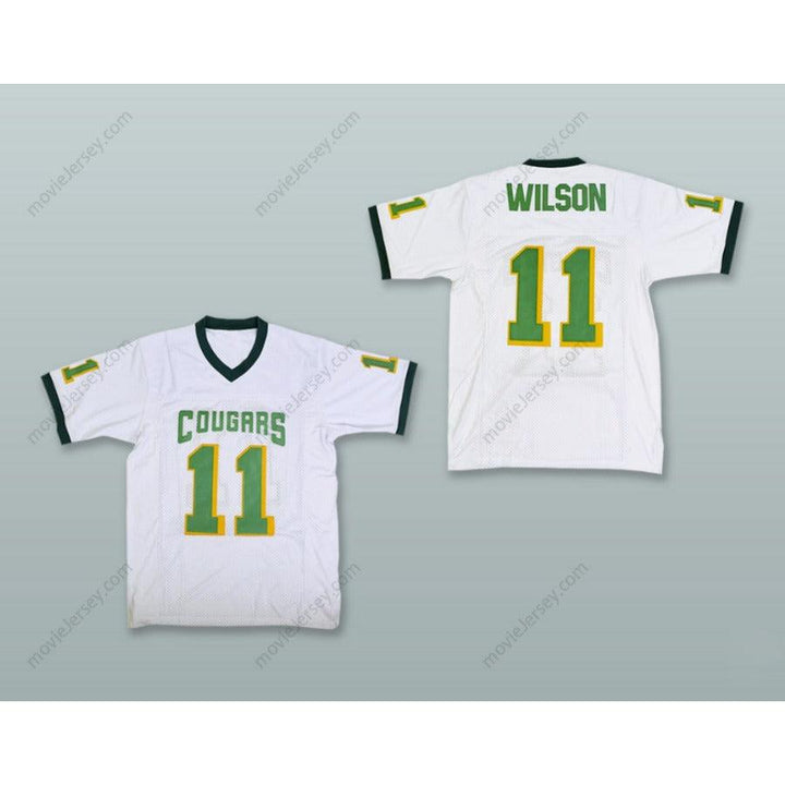 CUSTOM ANY Name Number RUSSELL WILSON 11 COLLEGIATE SCHOOL COUGARS WHITE Football Jersey Top Stitched S-6XL