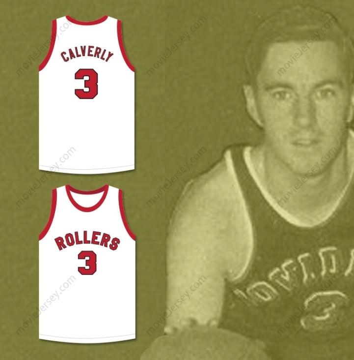 CUSTOM ANY Name Number ERNIE CALVERLEY 3 PROVIDENCE STEAMROLLERS WHITE BASKETBALL JERSEY 4 Top Stitched S-6XL