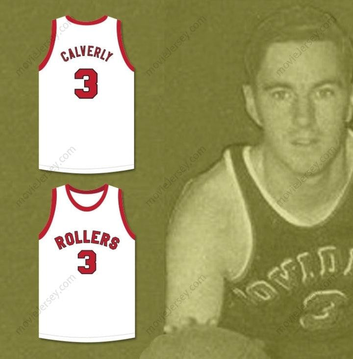 CUSTOM ANY Name Number ERNIE CALVERLEY 3 PROVIDENCE STEAMROLLERS WHITE BASKETBALL JERSEY 4 Top Stitched S-6XL