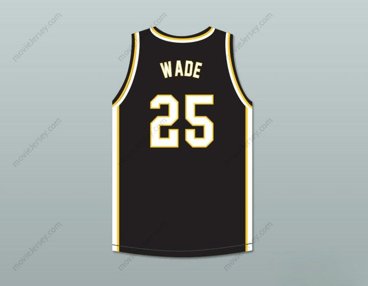 CUSTOM ANY Name Number DWYANE WADE 25 HAROLD L. RICHARDS HIGH SCHOOL BULLDOGS BLACK BASKETBALL JERSEY 4 Top Stitched S-6XL
