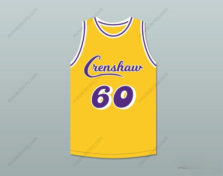 CUSTOM ANY Name Number NIPSEY HUSSLE 60 CRENSHAW YELLOW BASKETBALL JERSEY 2 Top Stitched S-6XL