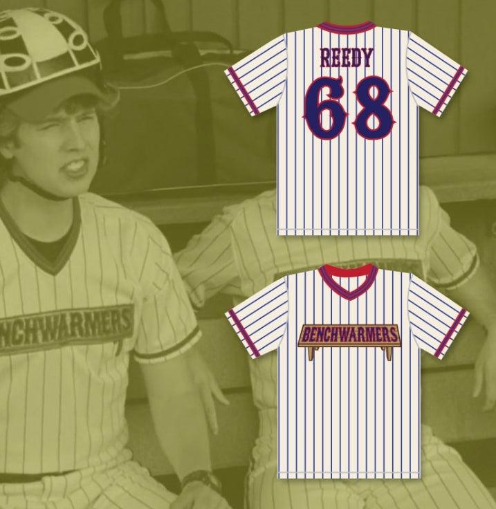 Custom Any Name Number CLARK REEDY 68 BENCHWARMERS PINSTRIPED BASEBALL JERSEY Top Stitched S-6XL