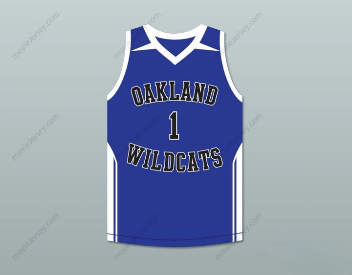 CUSTOM ANY Name Number DAMIAN LILLARD 1  HIGH SCHOOL WILDCATS BLUE BASKETBALL JERSEY Top Stitched S-6XL