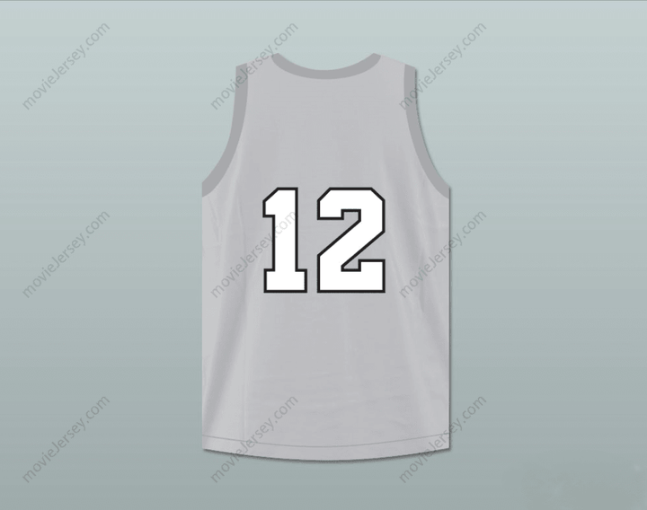 CUSTOM ANY Name Number ALLEN IVERSON 12 ABERDEEN ELEMENTARY SCHOOL GRAY BASKETBALL JERSEY Top Stitched S-6XL