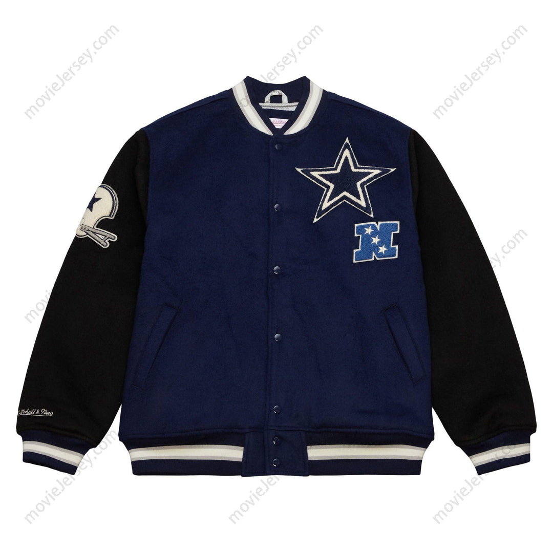 Men’s Navy Dallas Cowboys Team Legacy Full-Snap Varsity Jacket