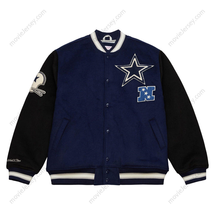 Men’s Navy Dallas Cowboys Team Legacy Full-Snap Varsity Jacket