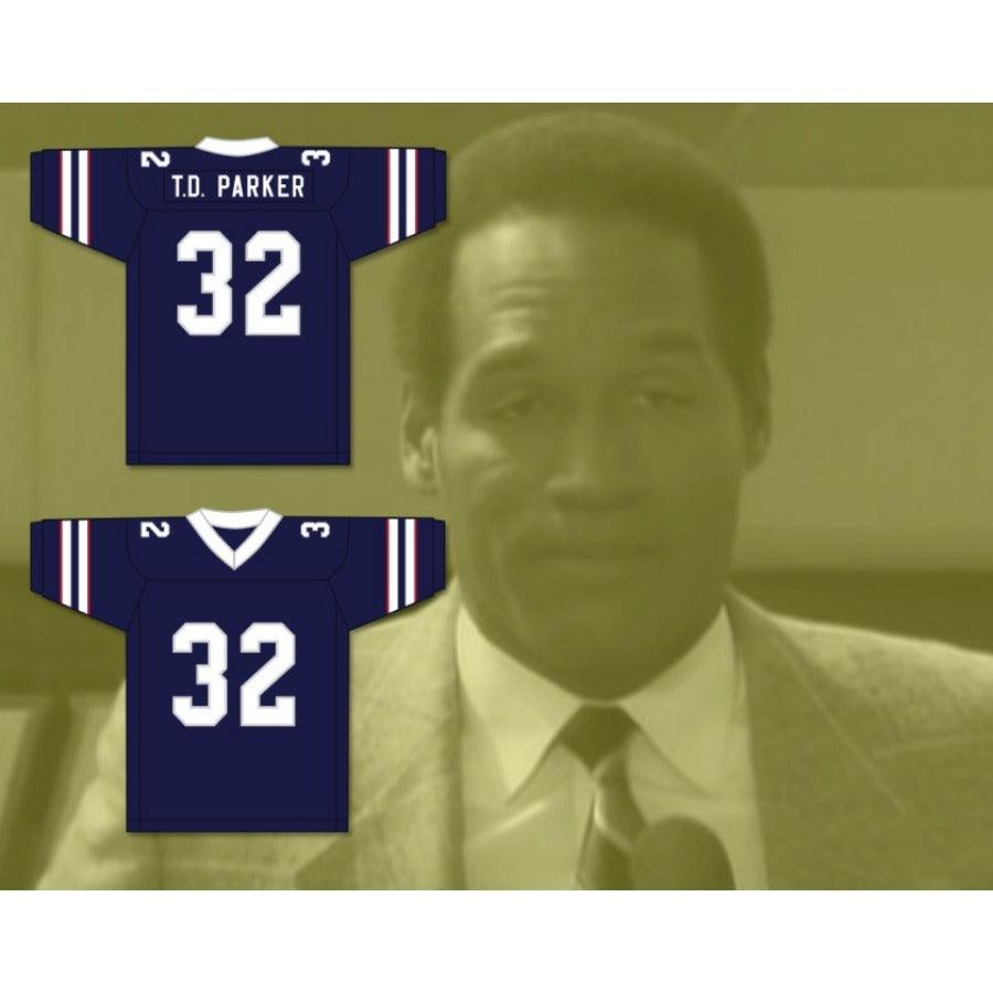 CUSTOM ANY Name Number O.J SIMPSON T.D. PARKER 32 CALIFORNIA BULLS Football Jersey Top Stitched S-6XL