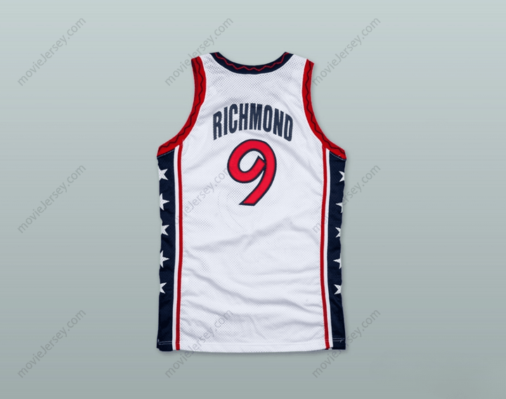 CUSTOM ANY Name Number 1996 MITCH RICHMOND 9 USA TEAM HOME BASKETBALL JERSEY Top Stitched S-6XL