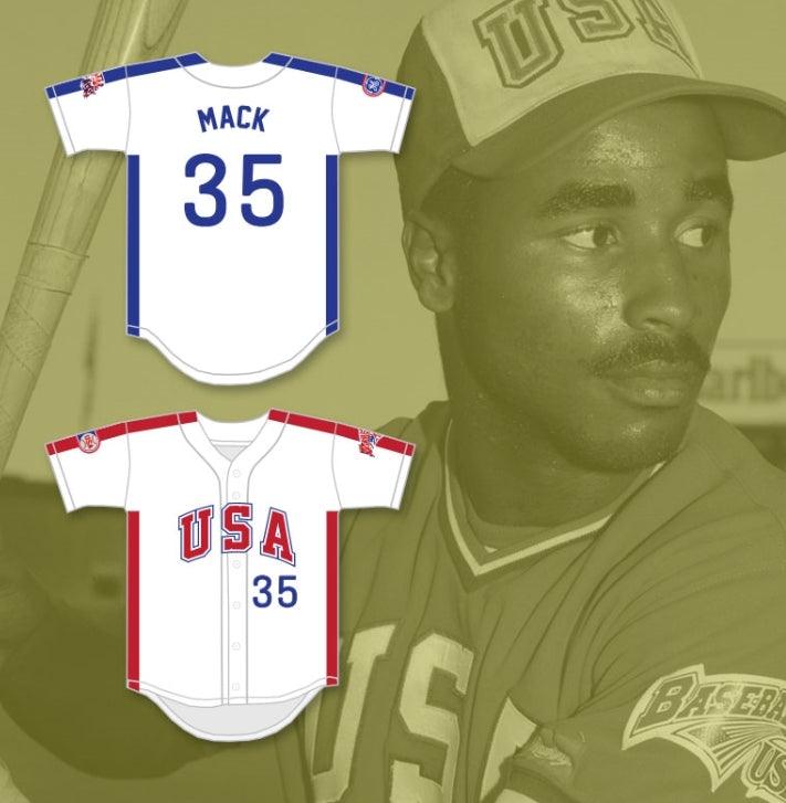 Custom Any Name Number SHANE MACK 35 1984 USA TEAM WHITE BUTTON DOWN BASEBALL JERSEY Top Stitched S-6XL