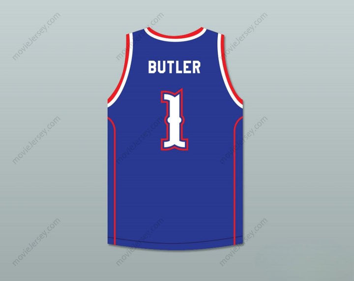 CUSTOM ANY Name Number JIMMY BUTLER 1  HIGH SCHOOL COUGARS BLUE BASKETBALL JERSEY Top Stitched S-6XL