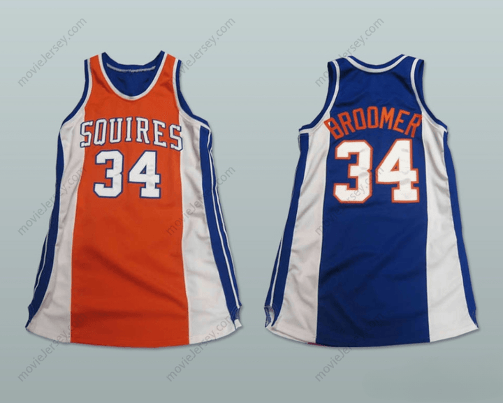 CUSTOM ANY Name Number BROOMER 34 SEMI PRO SQUIRES BASKETBALL JERSEY STITCH SEWN Top Stitched S-6XL