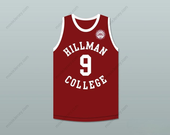 CUSTOM ANY Name Number DWAYNE WAYNE 9 HILLMAN COLLEGE MAROON BASKETBALL JERSEY WITH EAGLE PATCH Top Stitched S-6XL