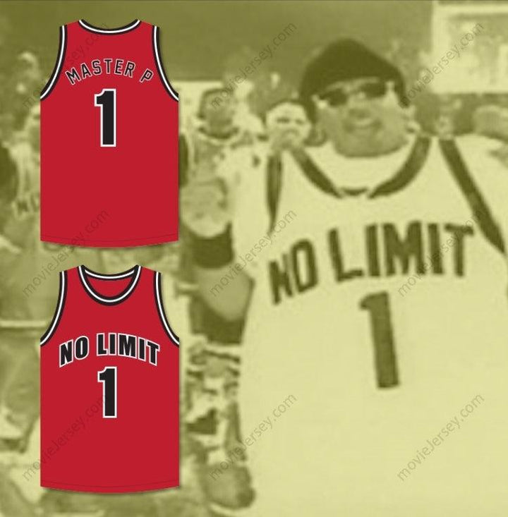 CUSTOM ANY Name Number MASTER P 1 NO LIMIT RED BASKETBALL JERSEY Top Stitched S-6XL