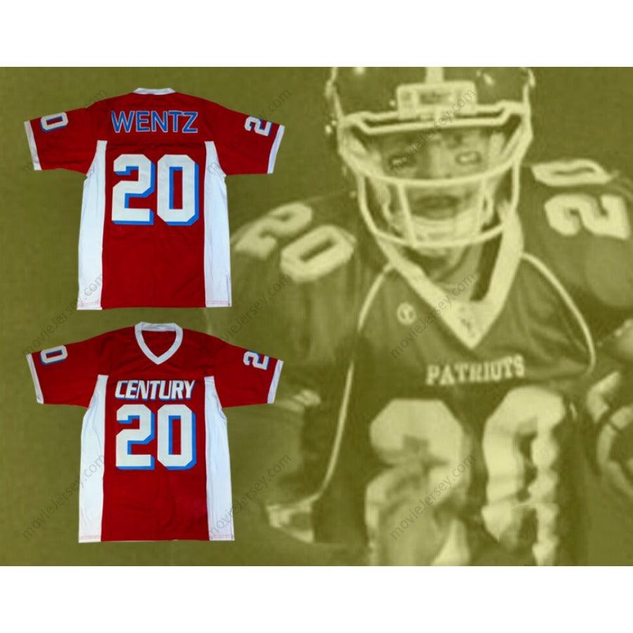 CUSTOM ANY Name Number CARSON WENTZ 20 CENTURY HIGH SCHOOL PATRIOTS RED FOOTBALL JERSEY Top Stitched S-6XL