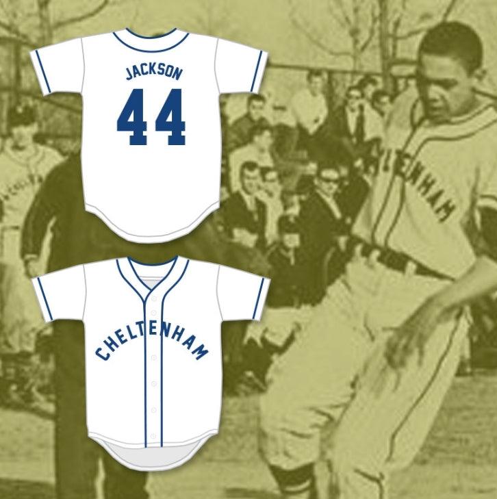 Custom Any Name Number REGGIE JACKSON 44 CHELTENHAM HIGH SCHOOL PANTHERS WHITE BASEBALL JERSEY 2 Top Stitched S-6XL