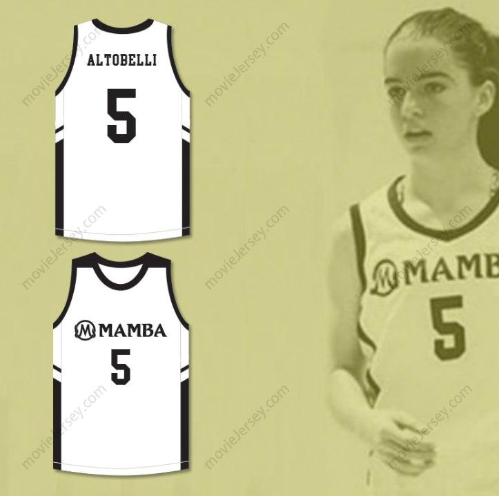CUSTOM ANY Name Number ALYSSA ALTOBELLI 5 MAMBA BALLERS WHITE BASKETBALL JERSEY VERSION 2 Top Stitched S-6XL