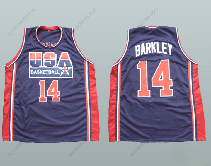 CUSTOM ANY Name Number CHARLES BARKLEY USA BASKETBALL JERSEY ANY PLAYER Top Stitched S-6XL