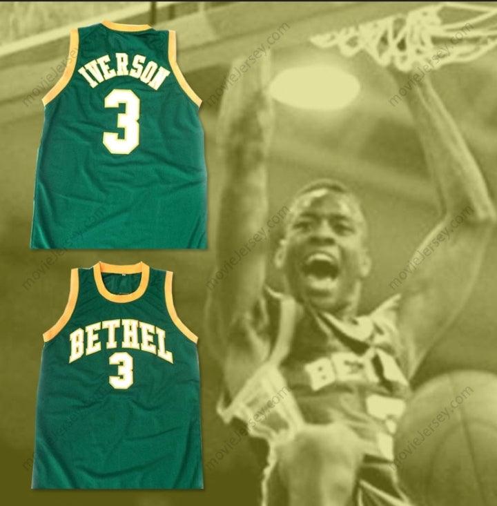 CUSTOM ANY Name Number ALLEN IVERSON BETHEL HIGH SCHOOL BASKETBALL JERSEY NEW Top Stitched S-6XL