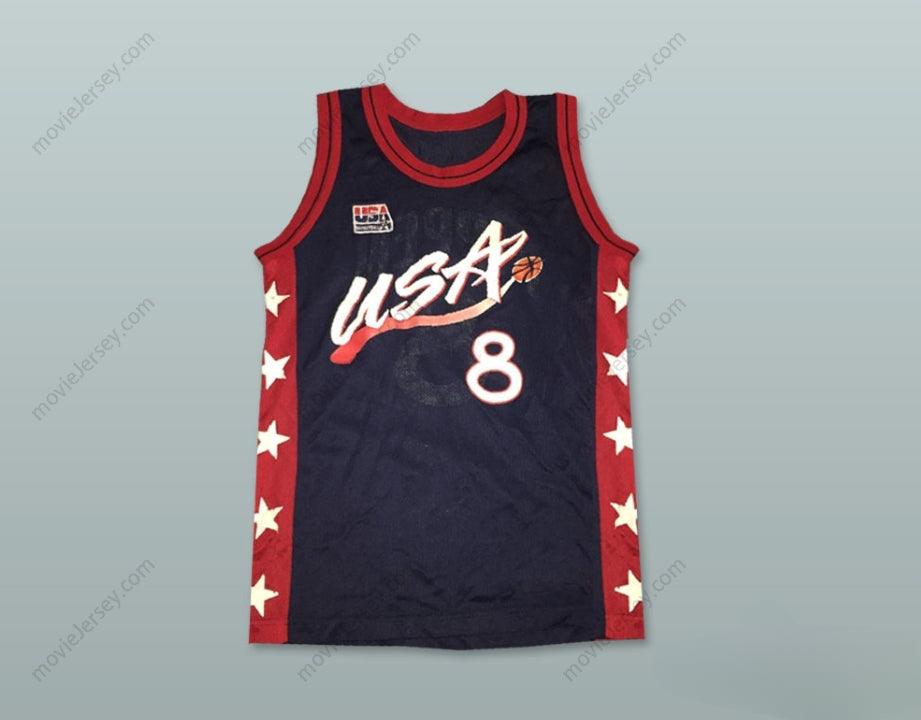 CUSTOM ANY Name Number SCOTTIE PIPPEN 8 USA BASKETBALL JERSEY INCLUDES USA PATCH Top Stitched S-6XL