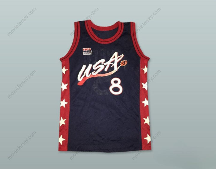 CUSTOM ANY Name Number SCOTTIE PIPPEN 8 USA BASKETBALL JERSEY INCLUDES USA PATCH Top Stitched S-6XL
