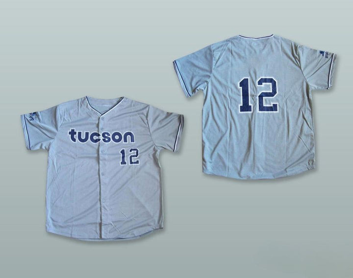 Custom Any Name Number PADRES 12 GRAY BUTTON DOWN BASEBALL JERSEY Top Stitched S-6XL