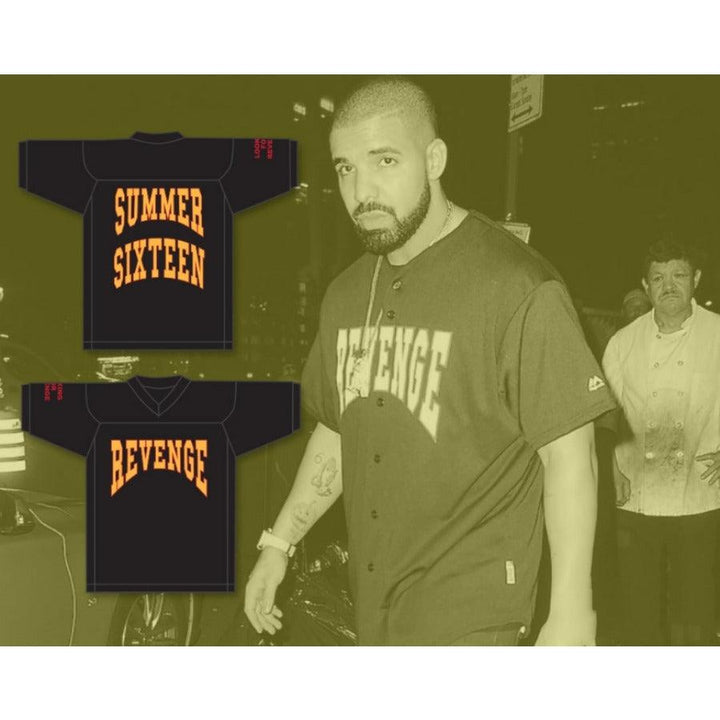 CUSTOM ANY Name Number DRAKE REVENGE SUMMER SIXTEEN LOOKING FOR REVENGE BLACK FOOTBALL JERSEY Top Stitched S-6XL