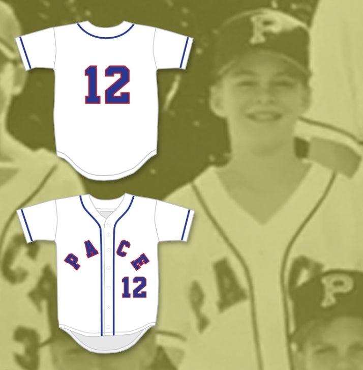 Custom Any Name Number BOBBY CASSEVAH 12 PACE ATHLETIC AND RECREATION ASSOCIATION WHITE BASEBALL JERSEY 1 Top Stitched S-6XL