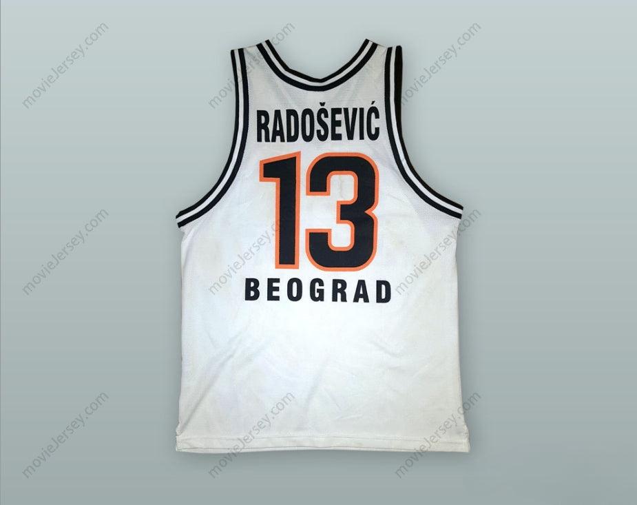 CUSTOM ANY Name Number MIROSLAV RADOSEVIC 13 KK PARTIZAN BELGRADE WHITE BASKETBALL JERSEY Top Stitched S-6XL