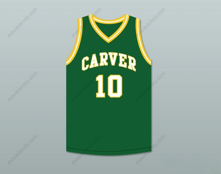 CUSTOM ANY Name Number TIM HARDAWAY 10 CARVER MILITARY ACADEMY CHALLENGERS GREEN BASKETBALL JERSEY 2 Top Stitched S-6XL