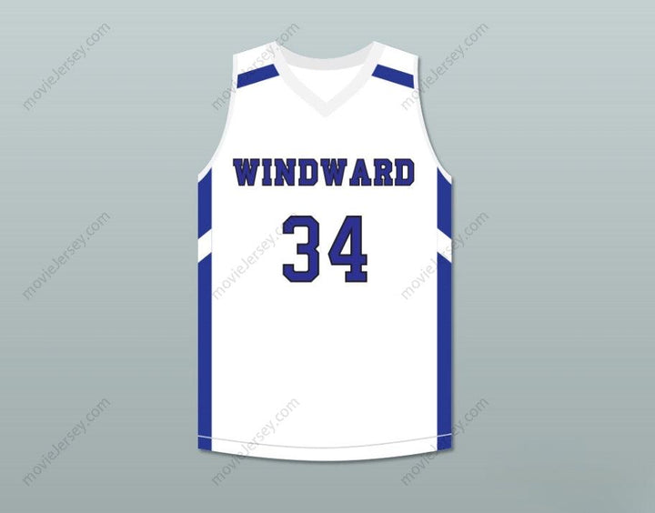 CUSTOM ANY Name Number SHAREEF O'NEAL 34 WINDWARD SCHOOL WILDCATS WHITE BASKETBALL JERSEY 1 Top Stitched S-6XL