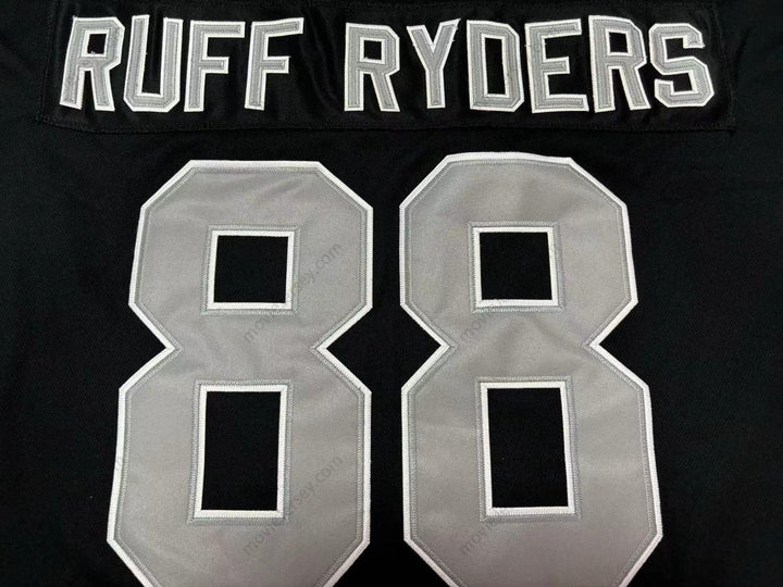 Custom Any Name Number ROUGH RYDERS 88 BLACK HOCKEY JERSEY Top Stitched S-6XL