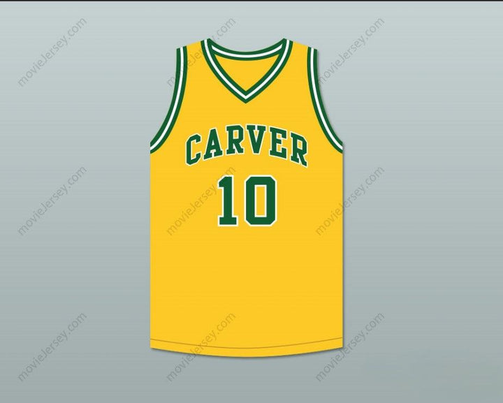 CUSTOM ANY Name Number TIM HARDAWAY 10 CARVER MILITARY ACADEMY CHALLENGERS YELLOW GOLD BASKETBALL JERSEY 2 Top Stitched S-6XL