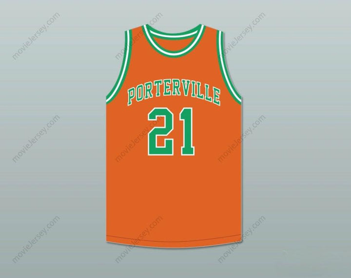 CUSTOM ANY Name Number BILL SHARMAN 21 PORTERVILLE HIGH SCHOOL PANTHERS ORANGE BASKETBALL JERSEY 2 Top Stitched S-6XL
