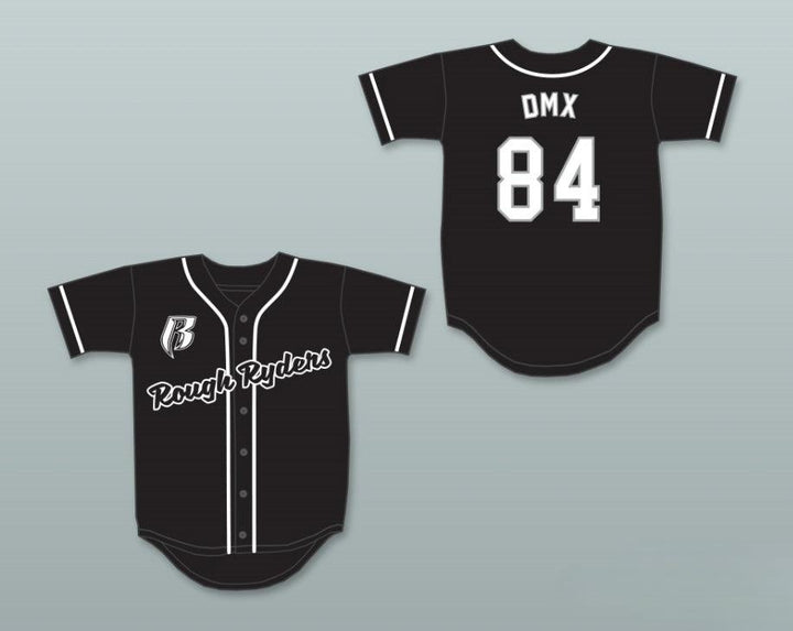 Custom Any Name Number DMX 84 ROUGH RYDERS BLACK BASEBALL JERSEY Top Stitched S-6XL