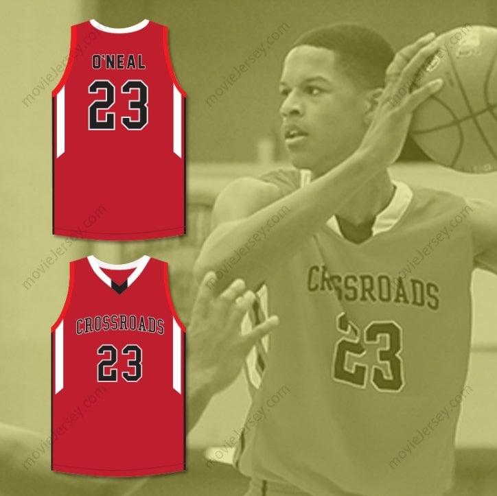 CUSTOM ANY Name Number SHAREEF O'NEAL 23 CROSSROADS SCHOOL ROADRUNNERS RED BASKETBALL JERSEY 2 Top Stitched S-6XL