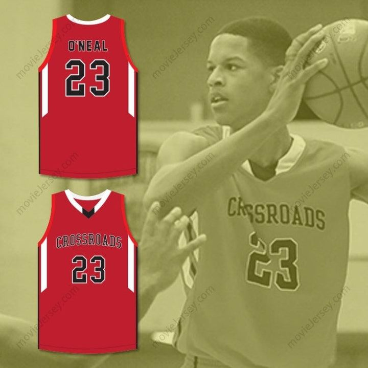 CUSTOM ANY Name Number SHAREEF O'NEAL 23 CROSSROADS SCHOOL ROADRUNNERS RED BASKETBALL JERSEY 2 Top Stitched S-6XL
