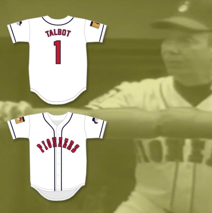 Custom Any Name Number ERNEST 'HAPPY' TALBOT 1 PIONEERS HOME BASEBALL JERSEY HARDBALL SITCOM Top Stitched S-6XL