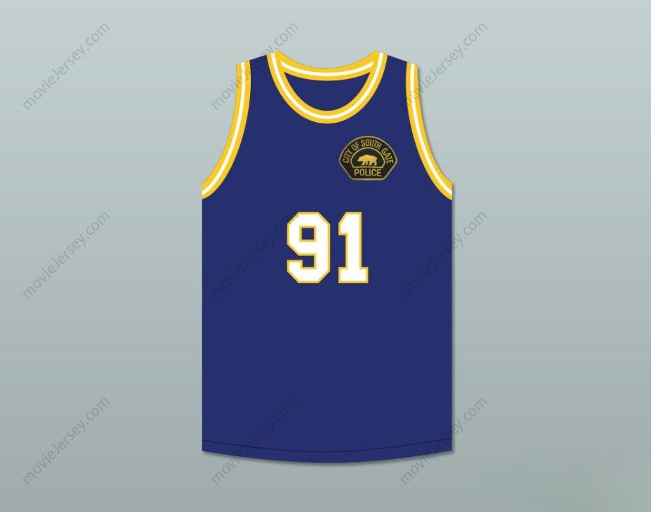 CUSTOM ANY Name Number SOUTH GATE POLICE CAPTAIN O'MALLEY 91 BASKETBALL JERSEY INCLUDES PATCH Top Stitched S-6XL