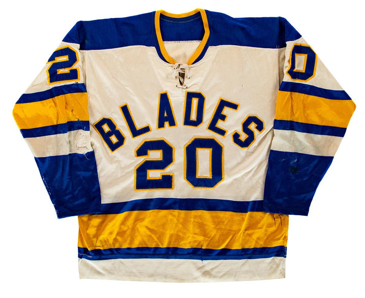 Custom Late-1960s WCHL Saskatoon Blades #20 Game-Worn HOCKEY JERSEY