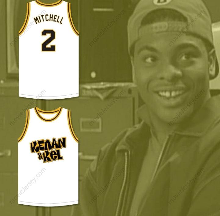 CUSTOM ANY Name Number KEL MITCHELL 2 KENAN & KEL WHITE BASKETBALL JERSEY 1 Top Stitched S-6XL