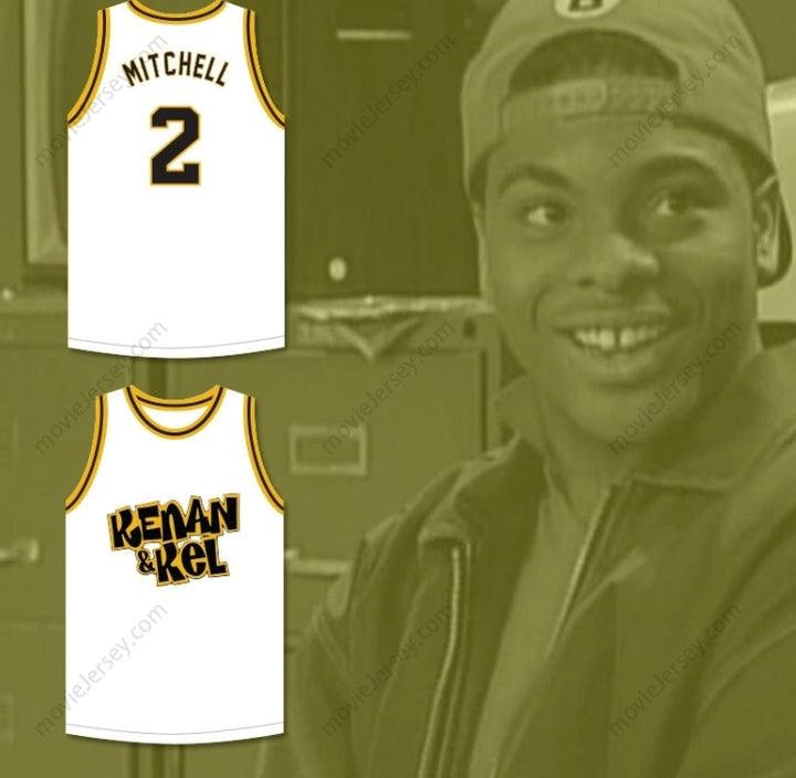 CUSTOM ANY Name Number KEL MITCHELL 2 KENAN & KEL WHITE BASKETBALL JERSEY 1 Top Stitched S-6XL