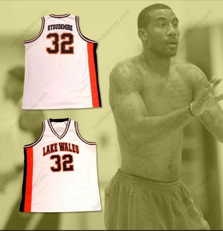 CUSTOM ANY Name Number AMAR'E STOUDEMIRE 32 LAKES WALES HIGH SCHOOL BASKETBALL JERSEY WHITE Top Stitched S-6XL