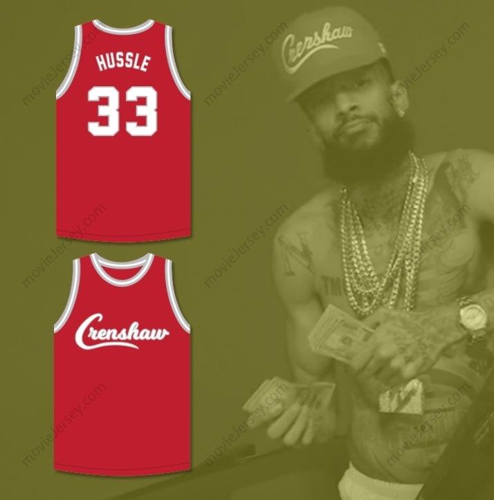 CUSTOM ANY Name Number NIPSEY HUSSLE 33 CRENSHAW RED BASKETBALL JERSEY Top Stitched S-6XL