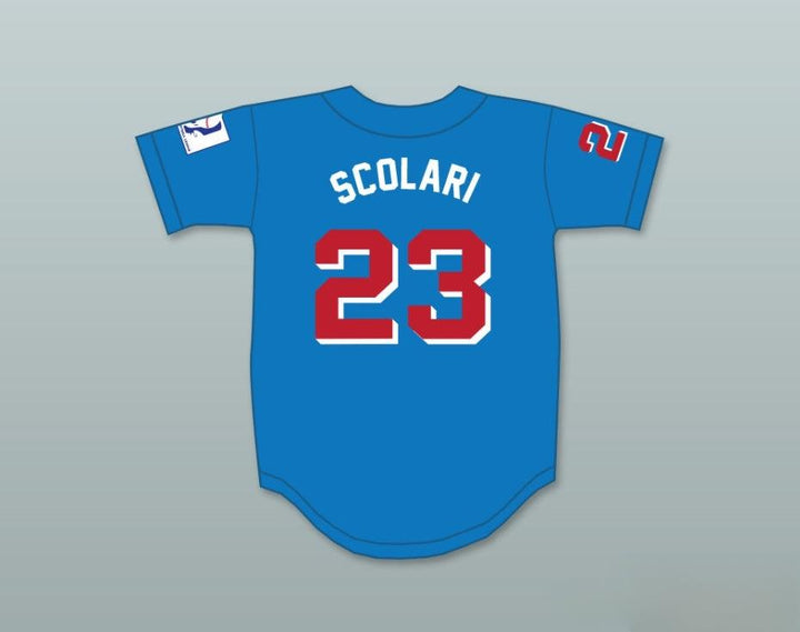 Custom Any Name Number KENNY SCOLARI 23  BEERS BASEKETBALL BLUE BASEBALL JERSEY Top Stitched S-6XL