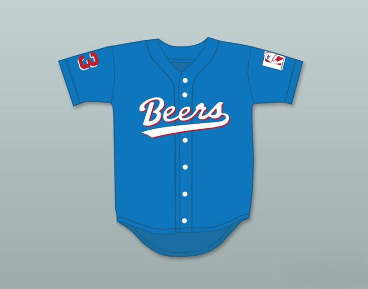 Custom Any Name Number KENNY 'LITTLE BITCH' SCOLARI 23  BEERS BASEKETBALL BLUE BASEBALL JERSEY Top Stitched S-6XL